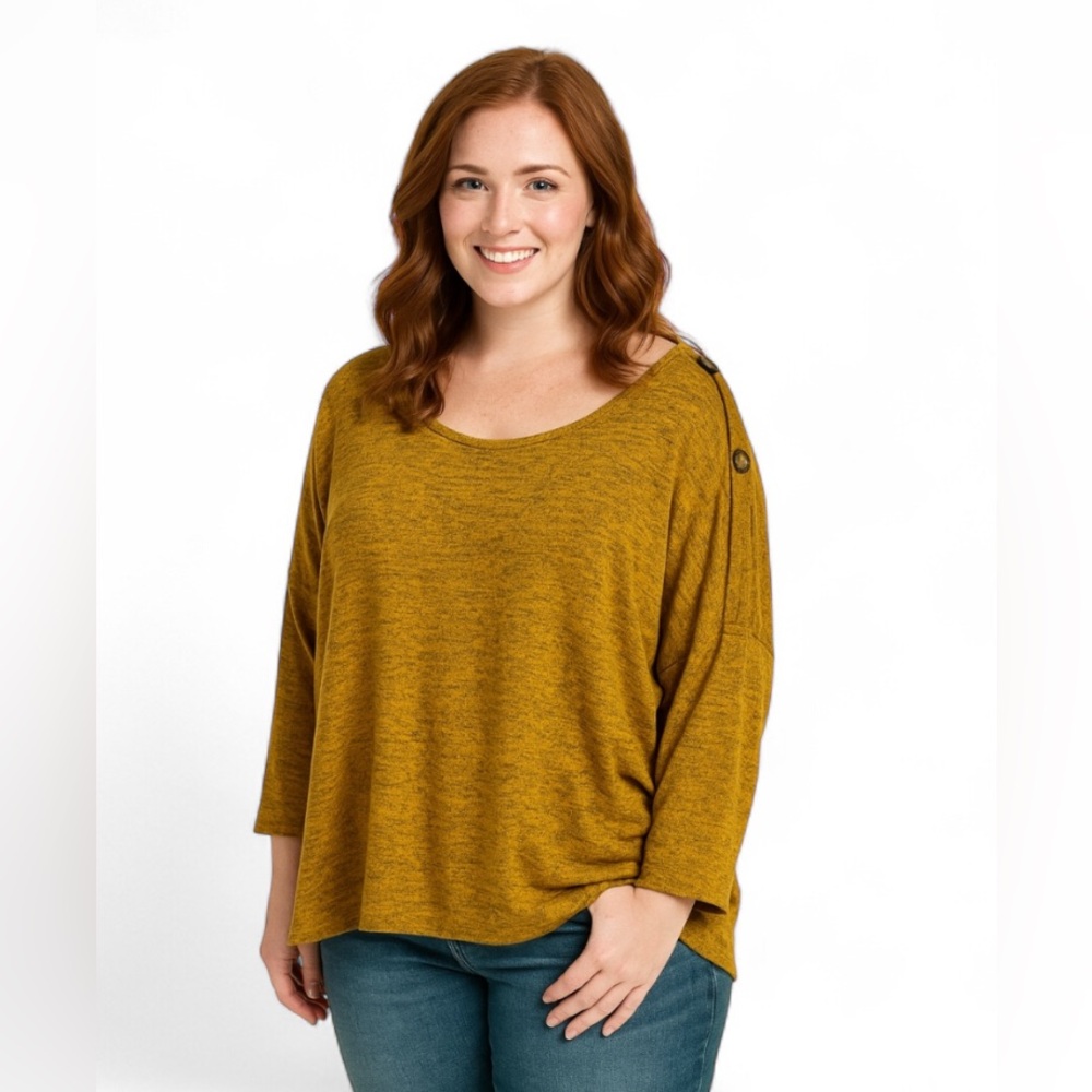 2 for $15 Avenue Woman’s Gold & Brown Top